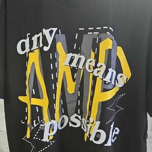 Bold Black Graphic Tee with Yellow Accents